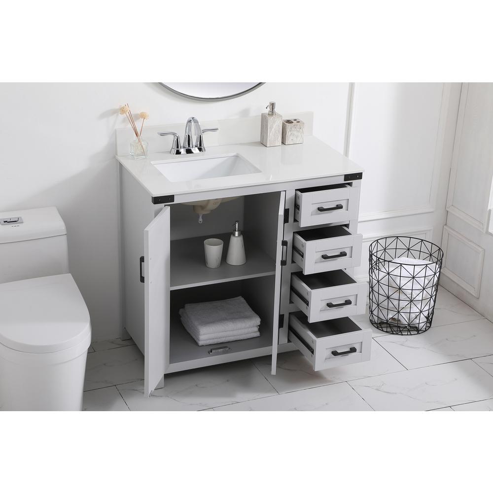 36 inch bathroom Vanity in Grey with Backsplash. Picture 3