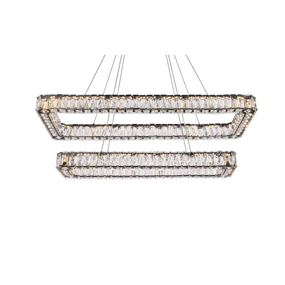 Monroe 42 inch LED double rectangle pendant in black. Picture 2