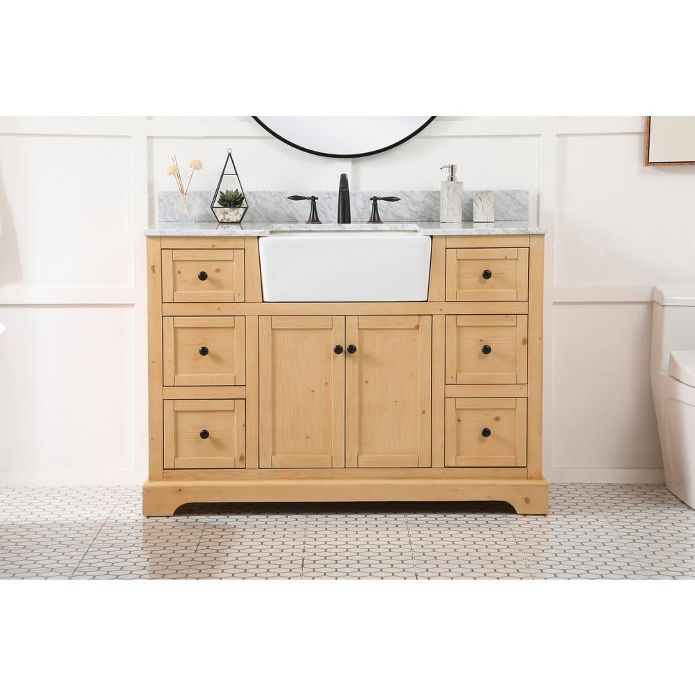 48 inch Single bathroom vanity in natural wood. Picture 14