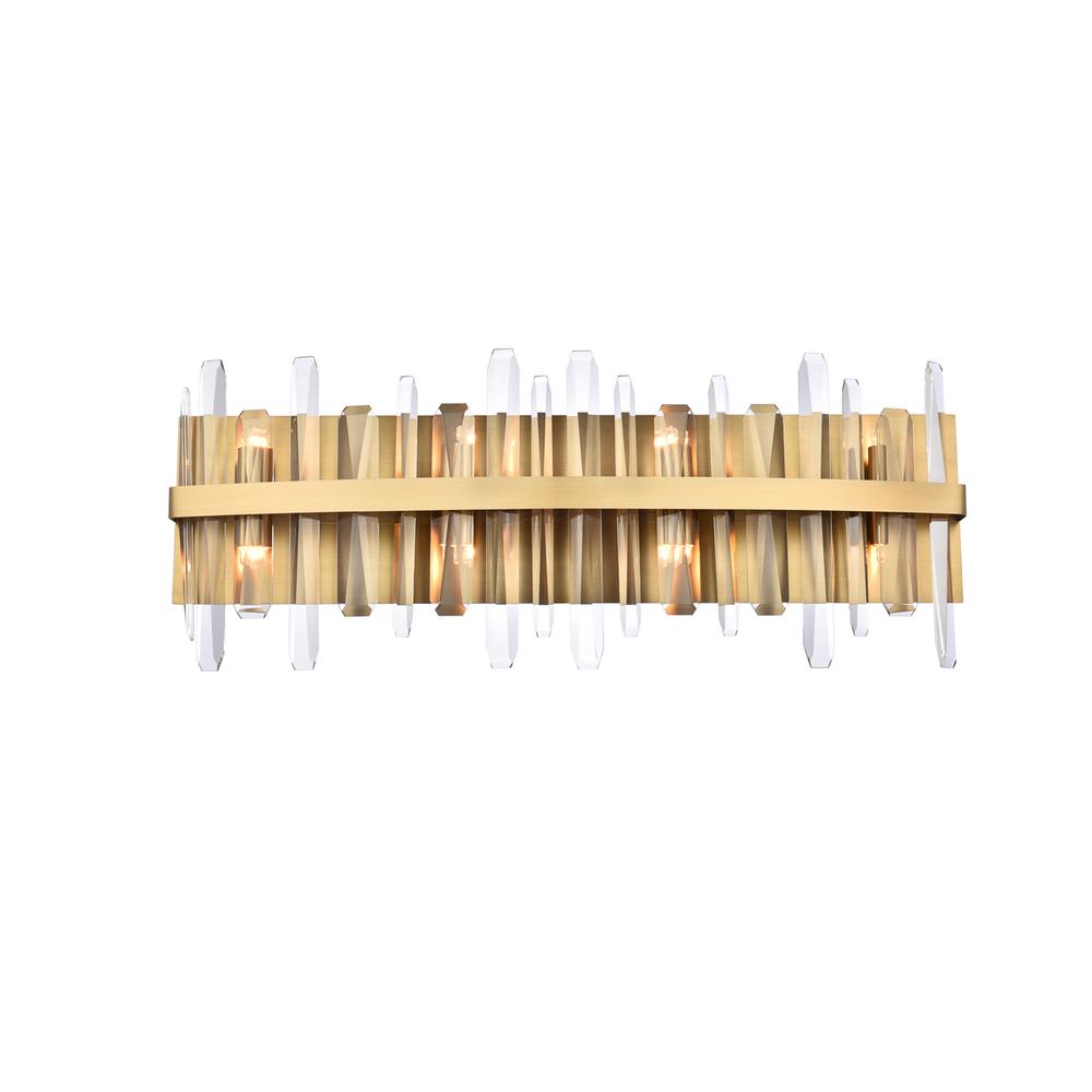 Serena 30 inch crystal bath sconce in satin gold. Picture 1