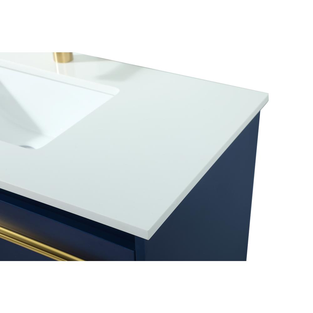 36 inch Single bathroom vanity in blue. Picture 11