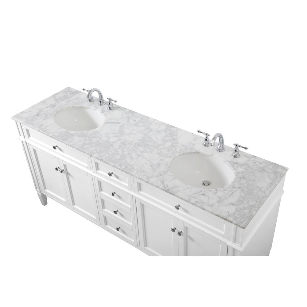72 inch double bathroom vanity in white. Picture 10