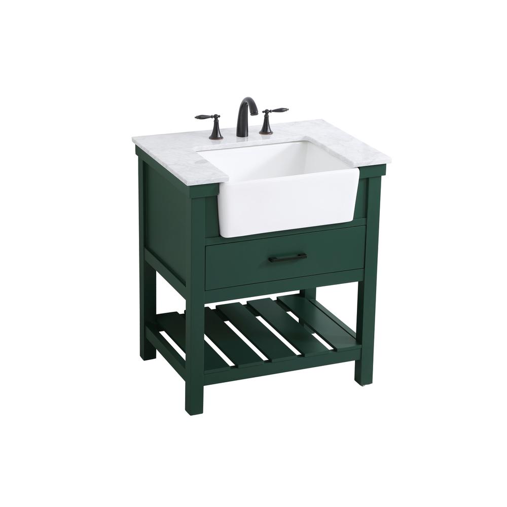30 inch Single bathroom vanity in green. Picture 8