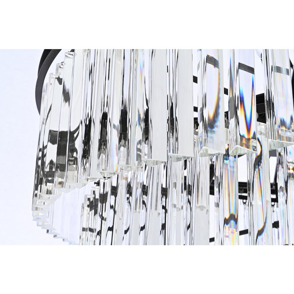 Sydney 36.5 inch spiral crystal chandelier in matte black. Picture 5