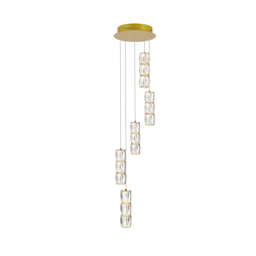 Polaris LED light Gold Pendant Clear Crystal. Picture 1