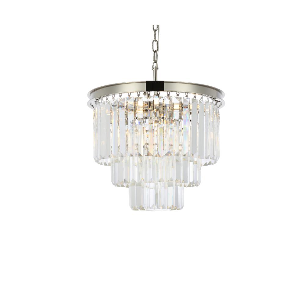 Sydney 9 light polished nickel Chandelier Clear Royal Cut Crystal. Picture 2