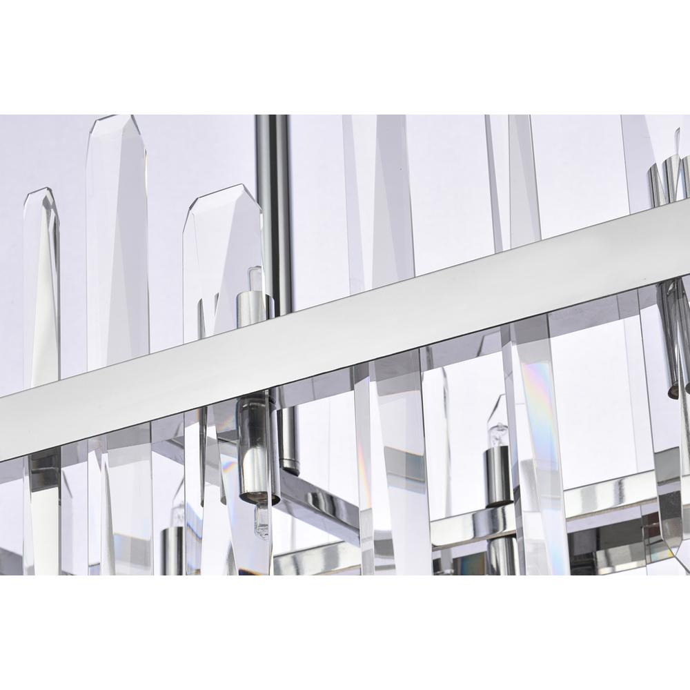 Serena 30 inch crystal rectangle chandelier in chrome. Picture 5