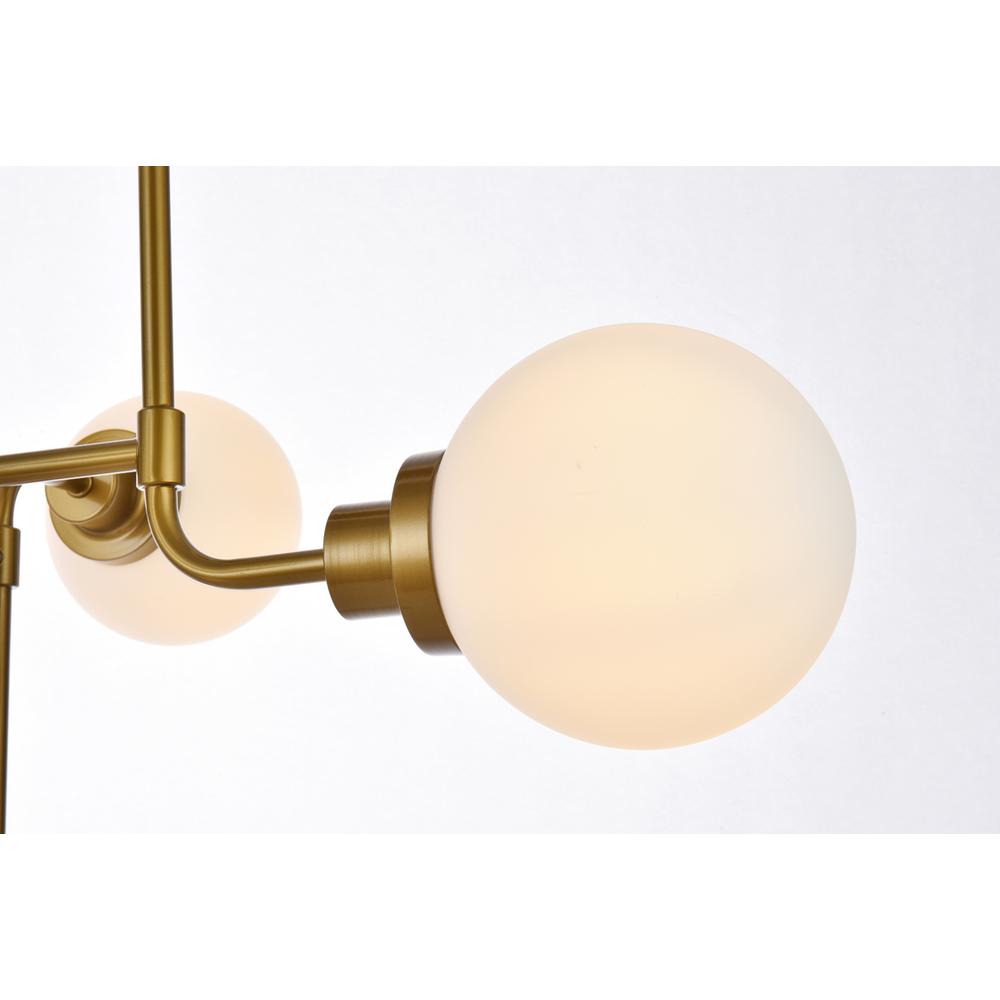 Hanson 8 lights pendant in brass with frosted shade. Picture 4