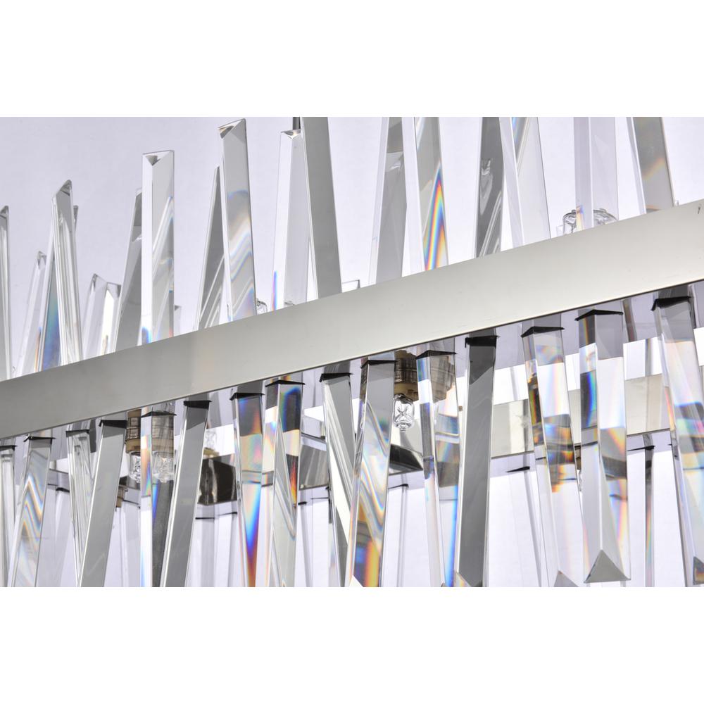 Serephina 30 inch crystal rectangle chandelier light in chrome. Picture 5