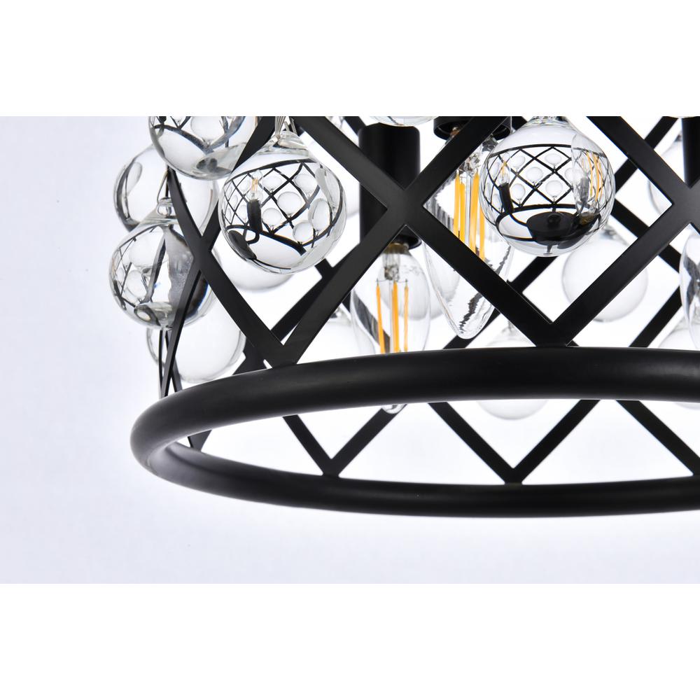 Madison 3 light Matte Black Pendant Clear Royal Cut Crystal. Picture 3