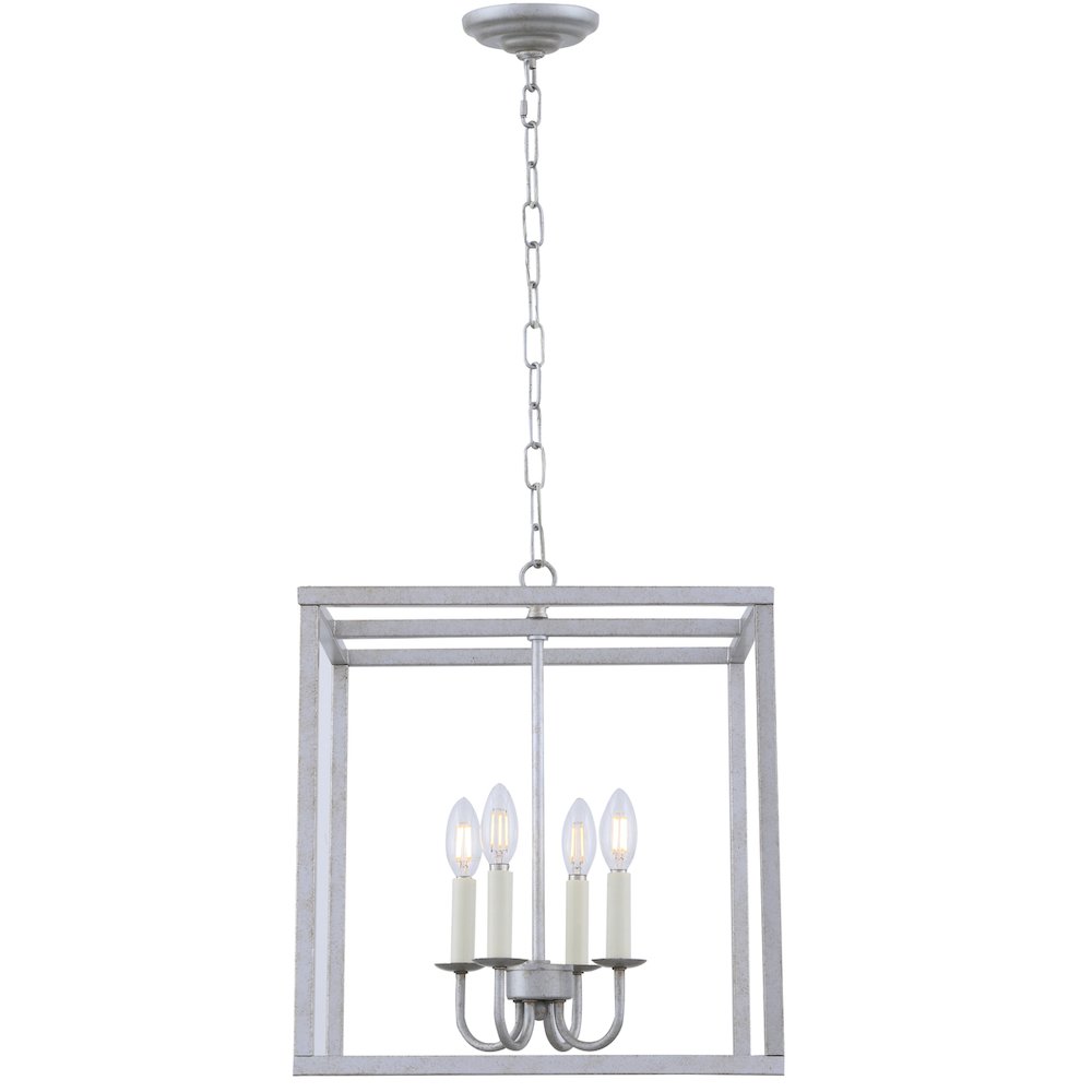 Eclipse 4 Light Vintage Silver Pendant. Picture 4