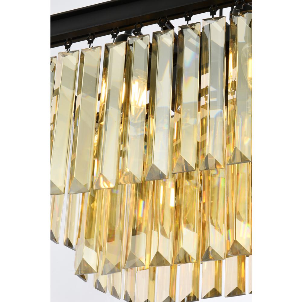 Sydney 12 light Matte Black Chandelier Golden Teak (Smoky) Royal Cut Crystal. Picture 3