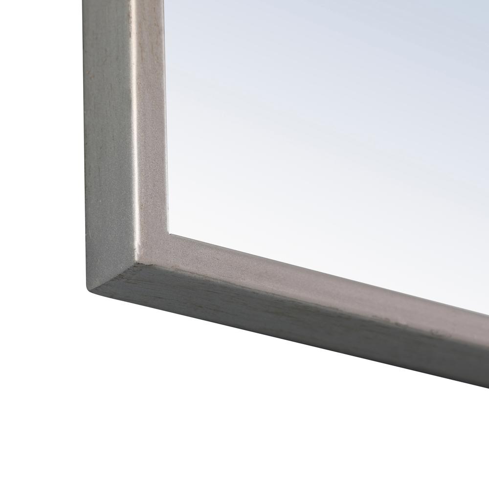 Metal frame Rectangle Mirror 24 inch Silver. Picture 10