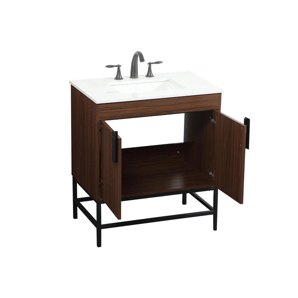 30 inch Single bathroom vanity in walnut. Picture 9