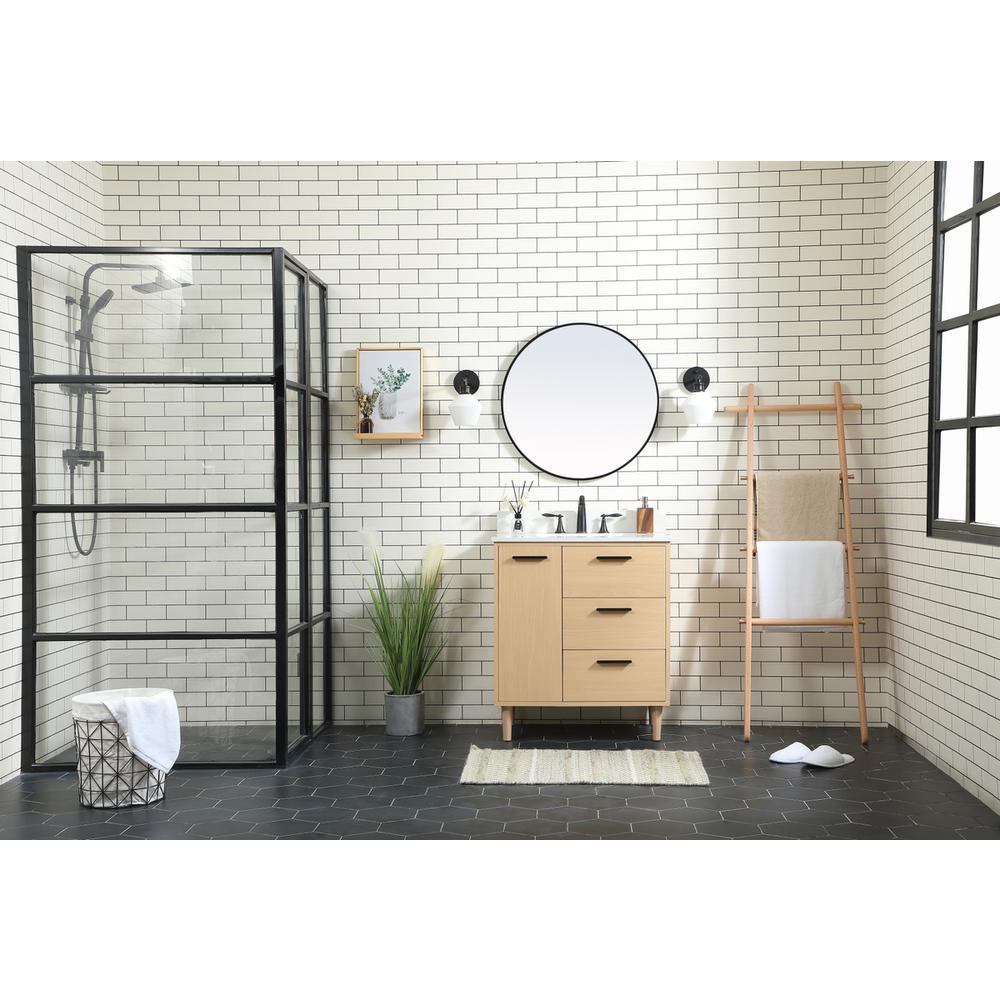 30 inch bathroom vanity in Maple with backsplash. Picture 4