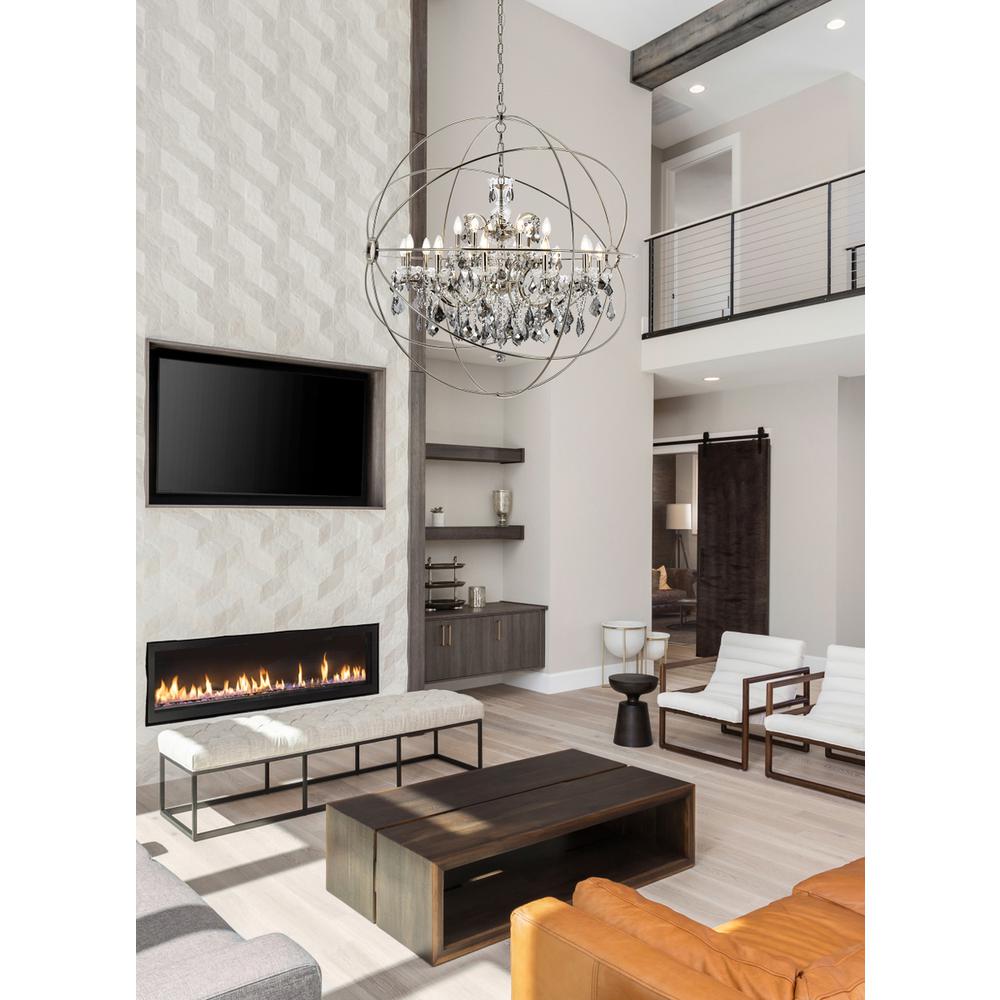 Geneva 18 light polished nickel Chandelier Silver Shade (Grey) Royal Cut crystal. Picture 8