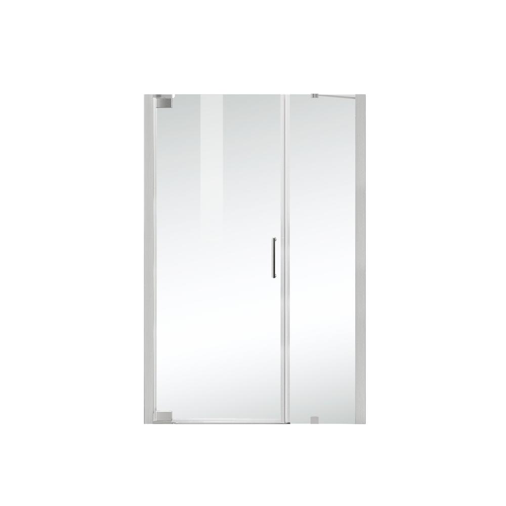 Semi-frameless hinged shower door 48 x 72 Brushed Nickel. Picture 10