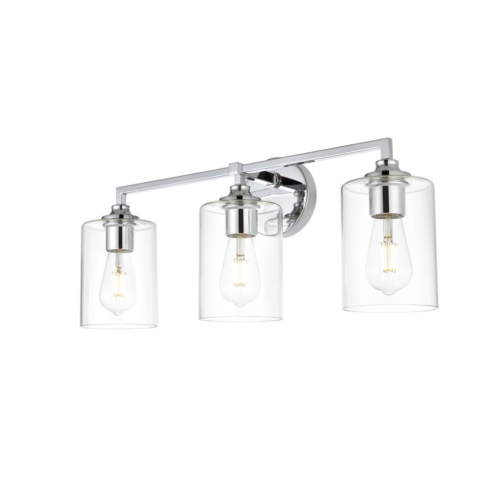 Mayson 3 light Chrome and Clear Bath Sconce. Picture 2