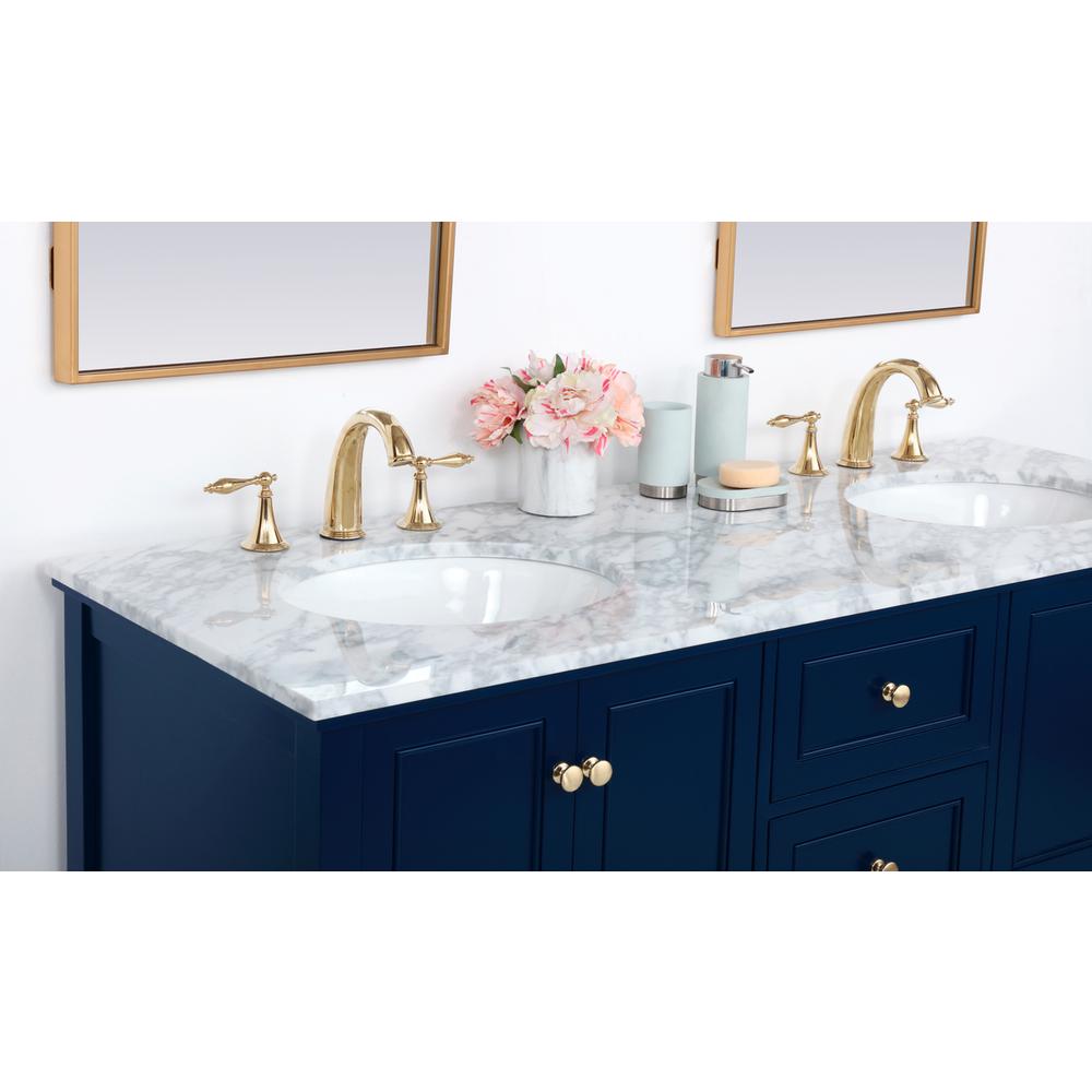 60 inch Single bathroom vanity in Blue. Picture 5