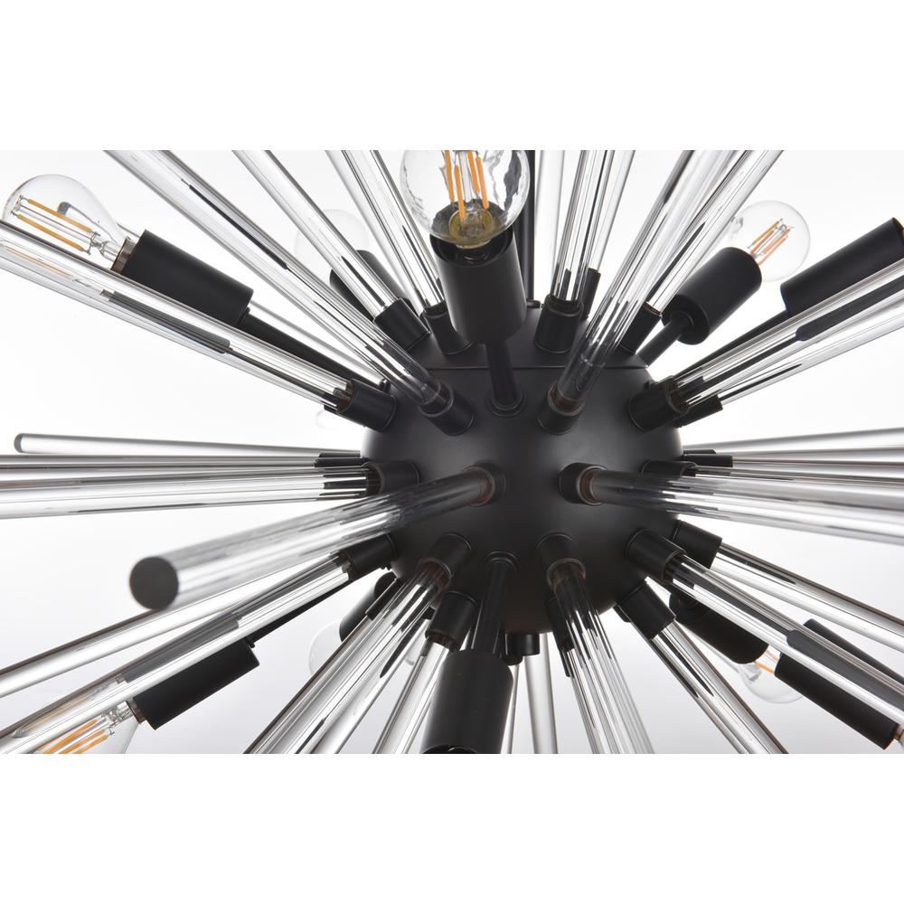 Sienna 32 inch crystal rod pendant in black. Picture 4
