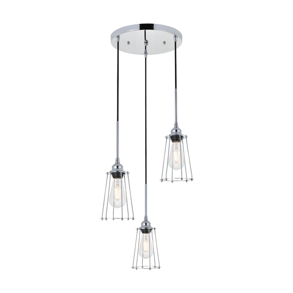 Auspice 3 Light Chrome Pendant. Picture 1