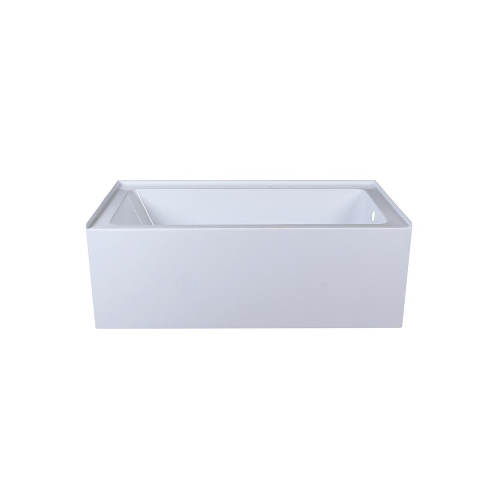 Alcove soaking bathtub 32x60 inch right drain in glossy white. Picture 1