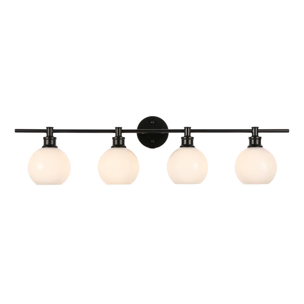 Collier 4 light Black and Frosted white glass Wall sconce. Picture 9