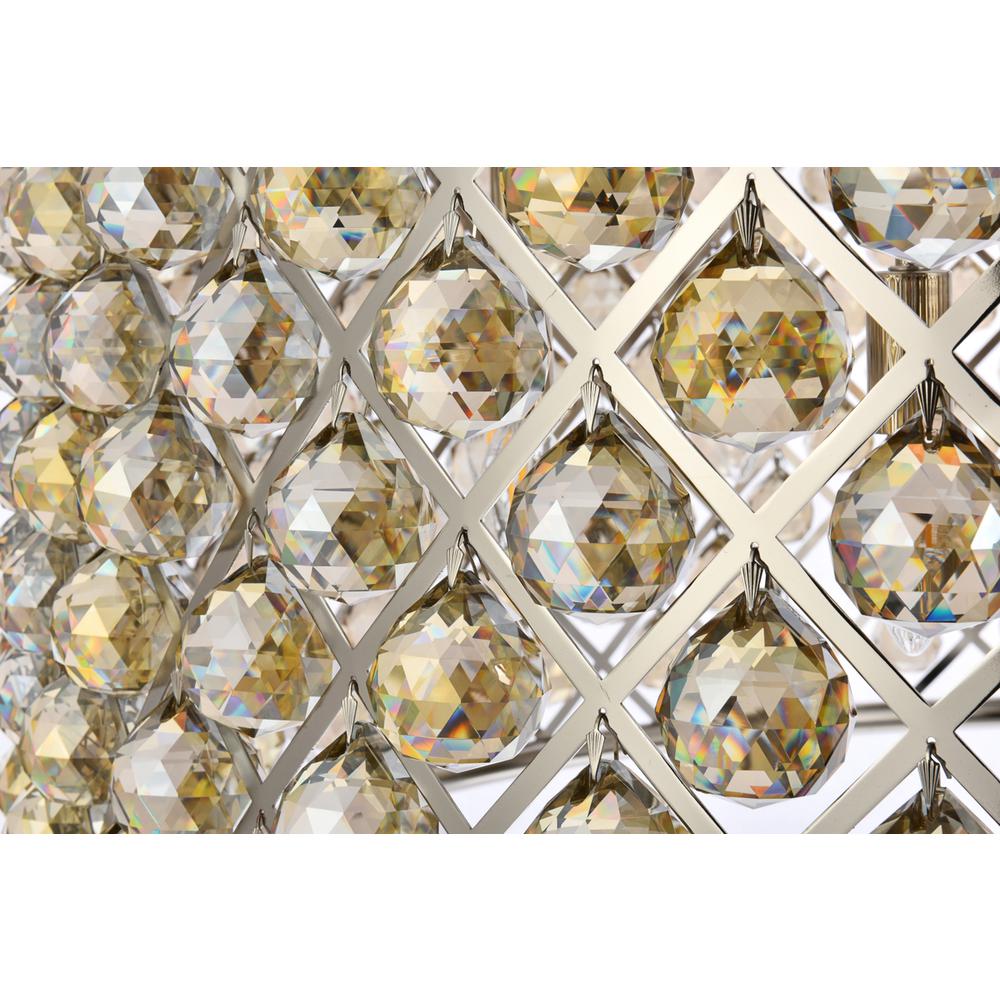 Madison 10 light polished Nickel Chandelier Golden Teak. Picture 5