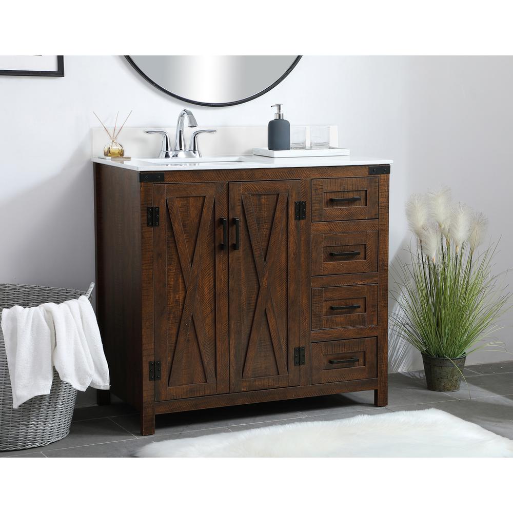 36 inch  Single Bathroom Vanity in Espresso with Backsplash. Picture 2