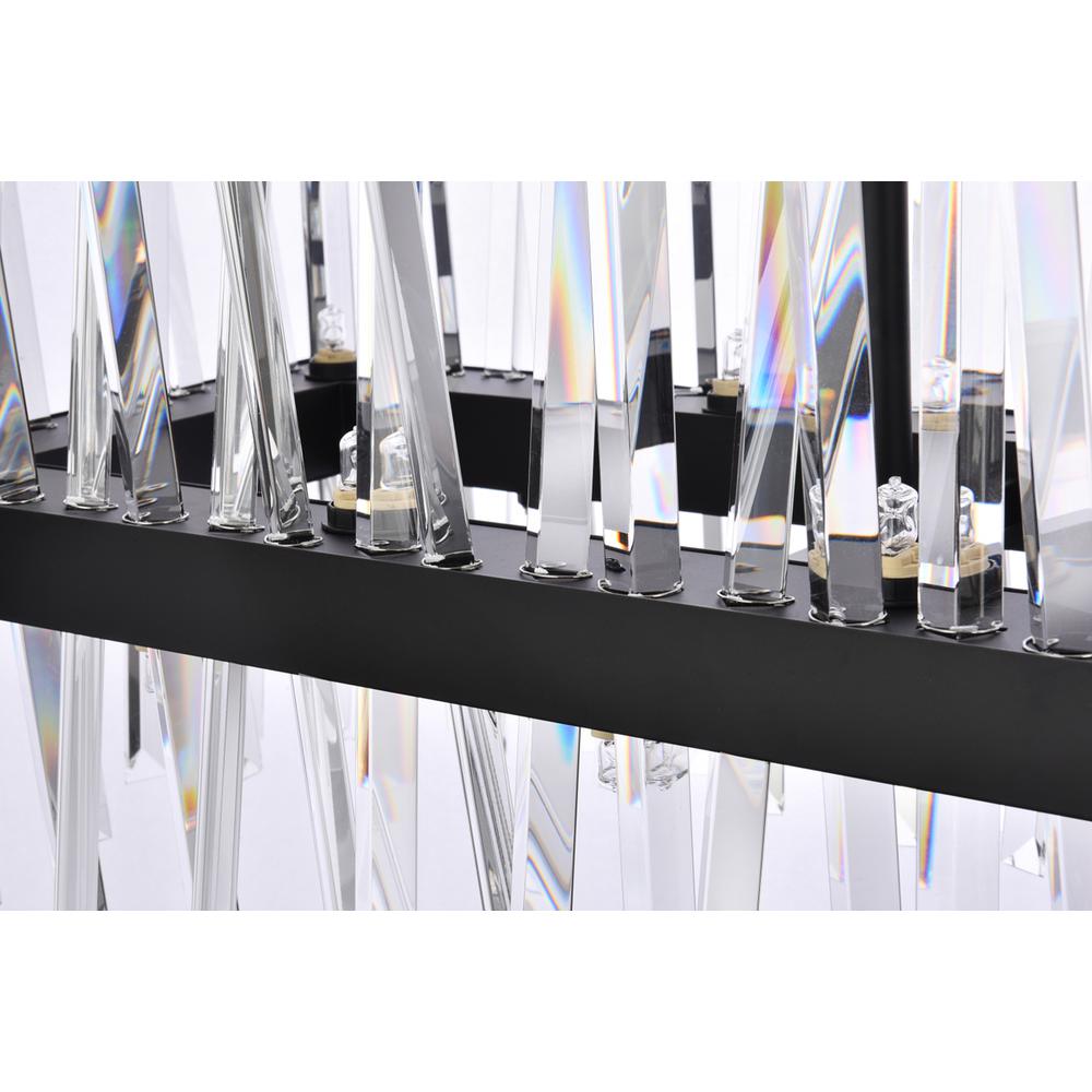 Serephina 42 inch crystal rectangle chandelier light in black. Picture 5