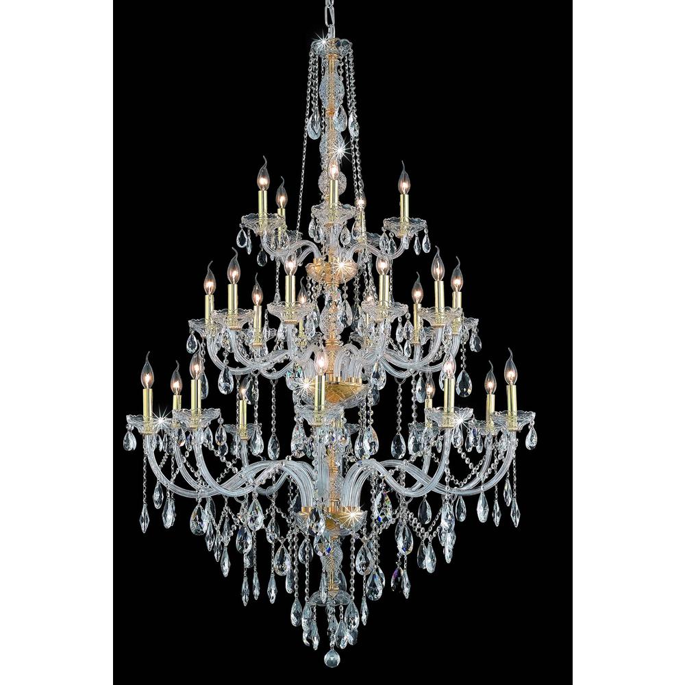 Verona 25 light Gold Chandelier Clear Royal Cut Crystal. Picture 1