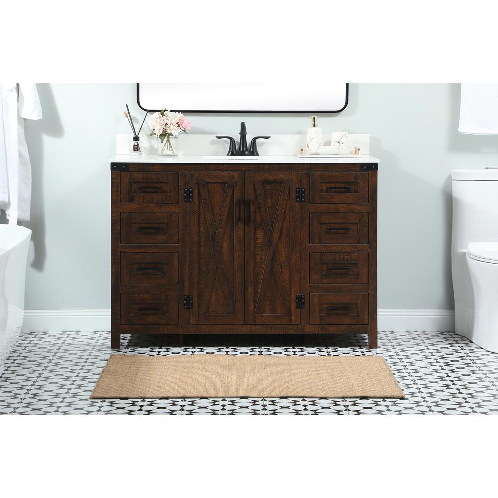 48 inch Single bathroom vanity in expresso with backsplash. Picture 14