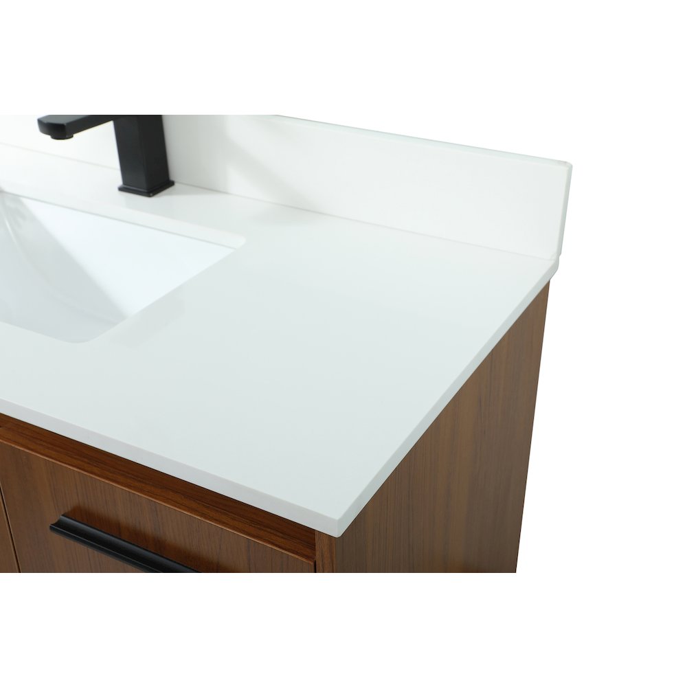 40 Inch Single Bathroom Vanity In Teak With Backsplash. Picture 12