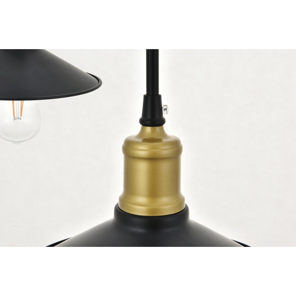 Etude 3 Light Brass And Black Pendant. Picture 10
