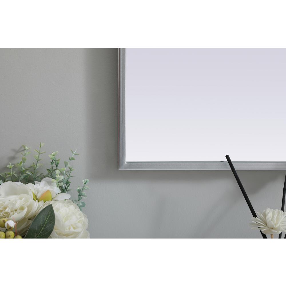 Metal Frame Arch Mirror 33x36 Inch in Silver. Picture 5