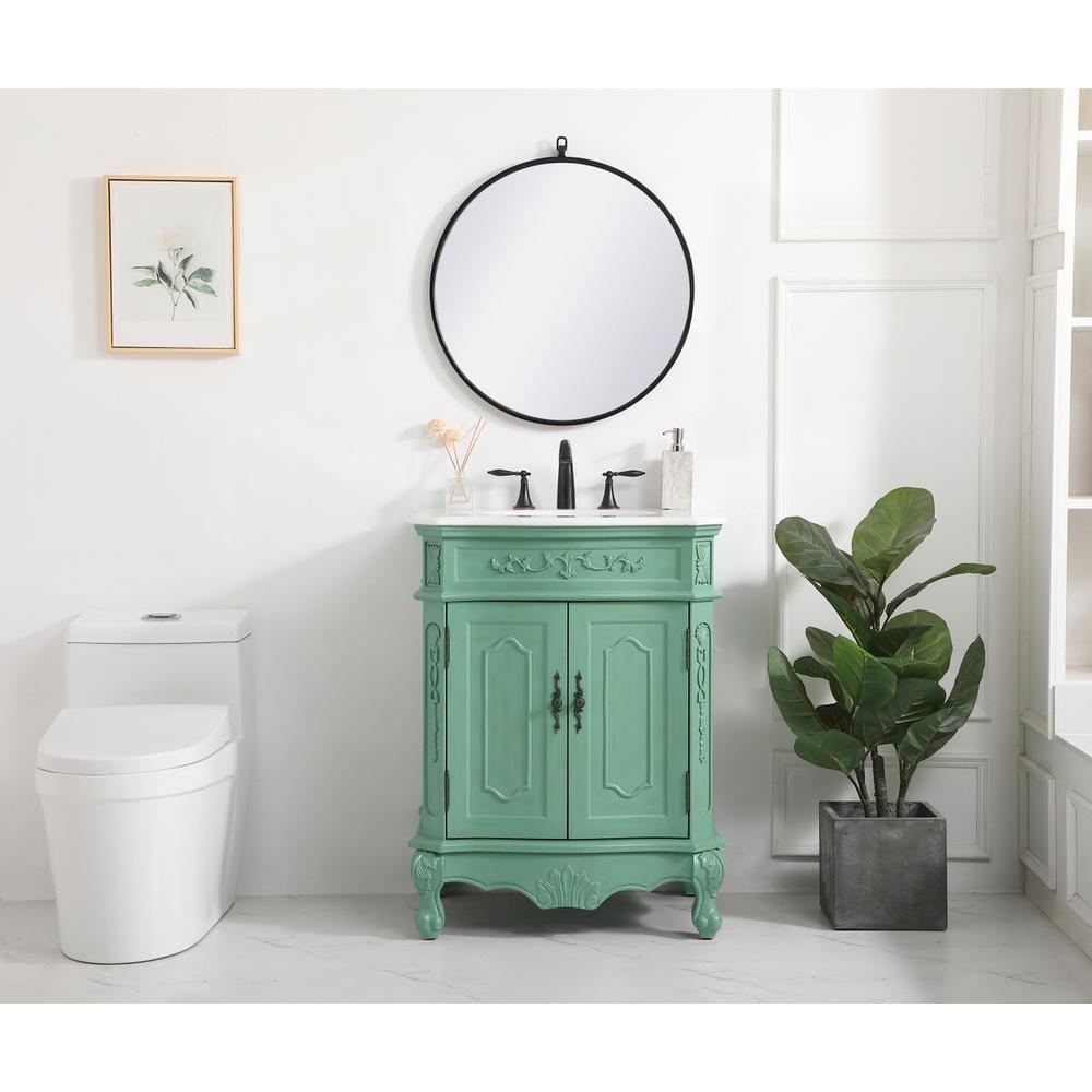 27 inch Single Bathroom vanity in vintage mint. Picture 4