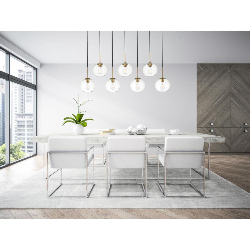Baxter 7 Lights Brass Pendant With Clear Glass. Picture 6