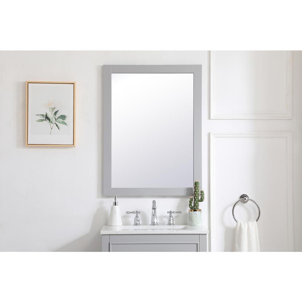 Aqua rectangle vanity mirror 24 inch in Grey. Picture 9