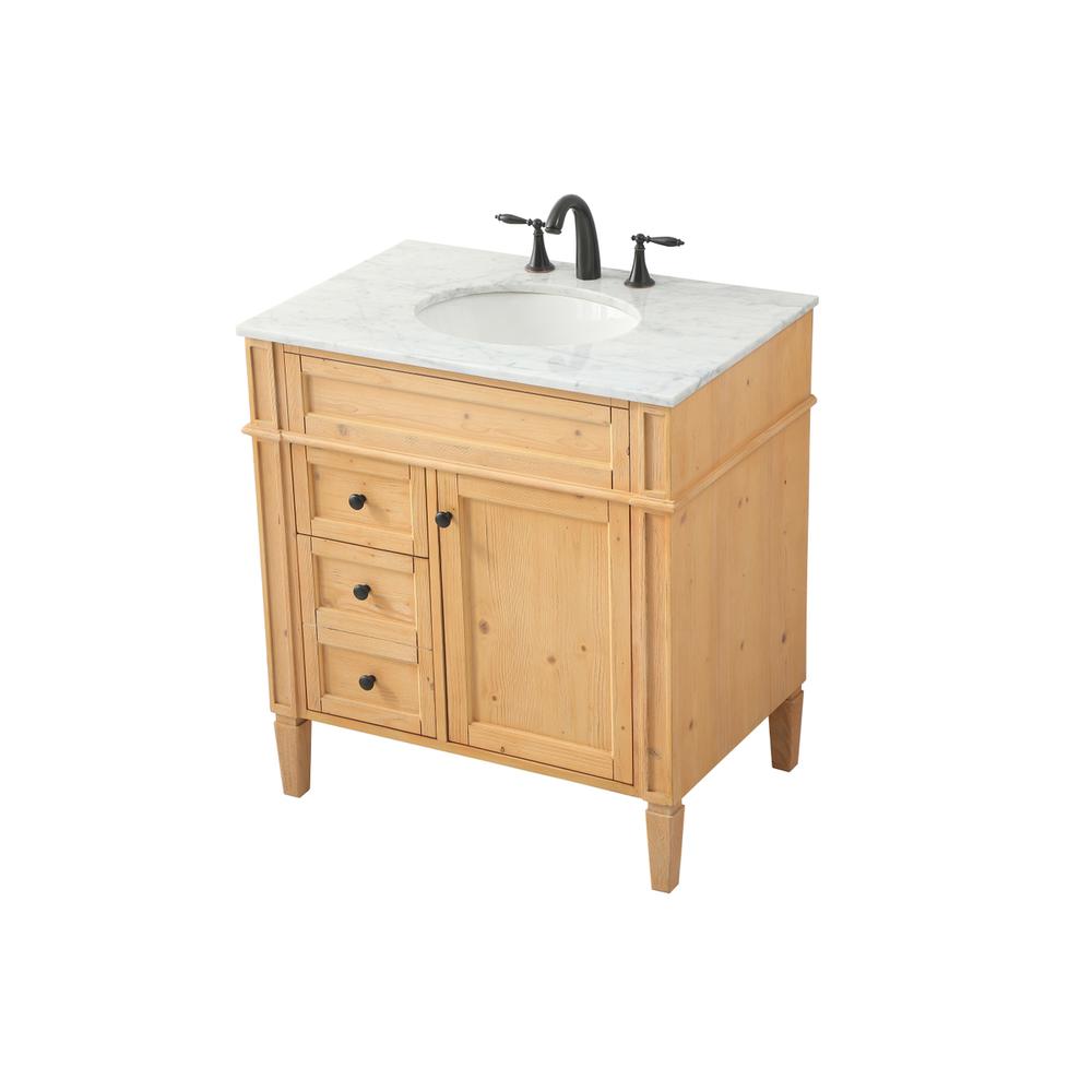32 inch Single bathroom vanity in natural wood. Picture 8