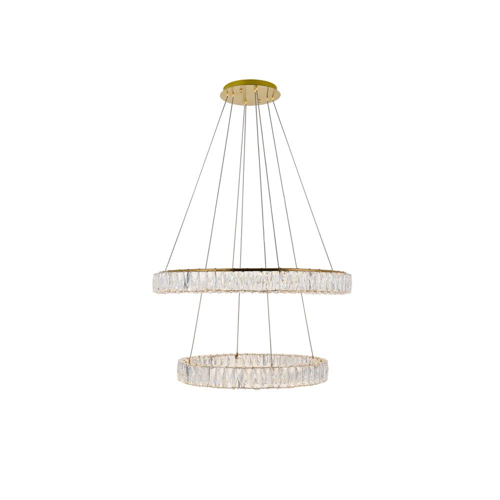 Monroe Integrated LED chip light gold Chandelier Clear Royal Cut Crystal. Picture 1