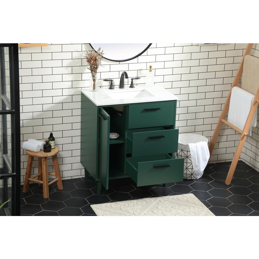 30 inch bathroom vanity in Green. Picture 3