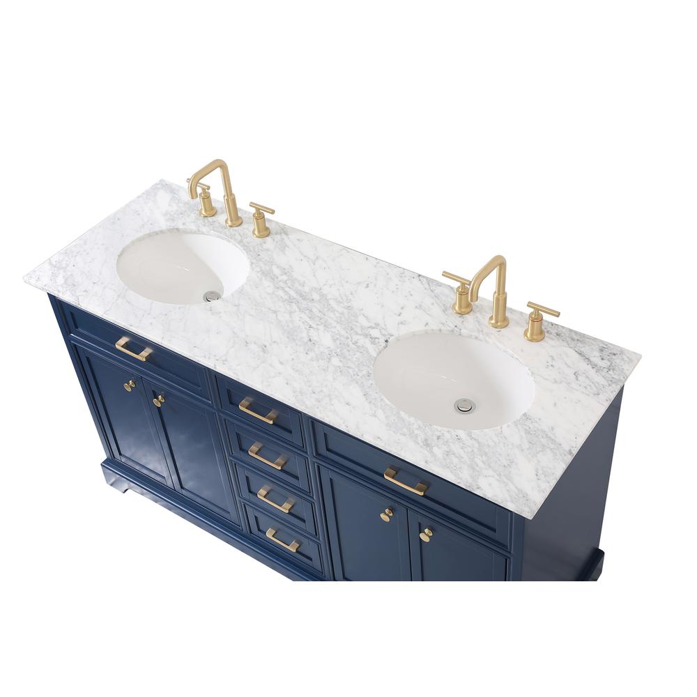60 inch Single bathroom vanity in Blue. Picture 10