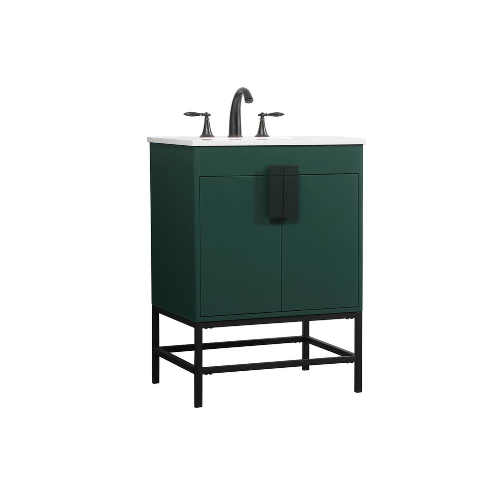24 inch Single bathroom vanity in green. Picture 7