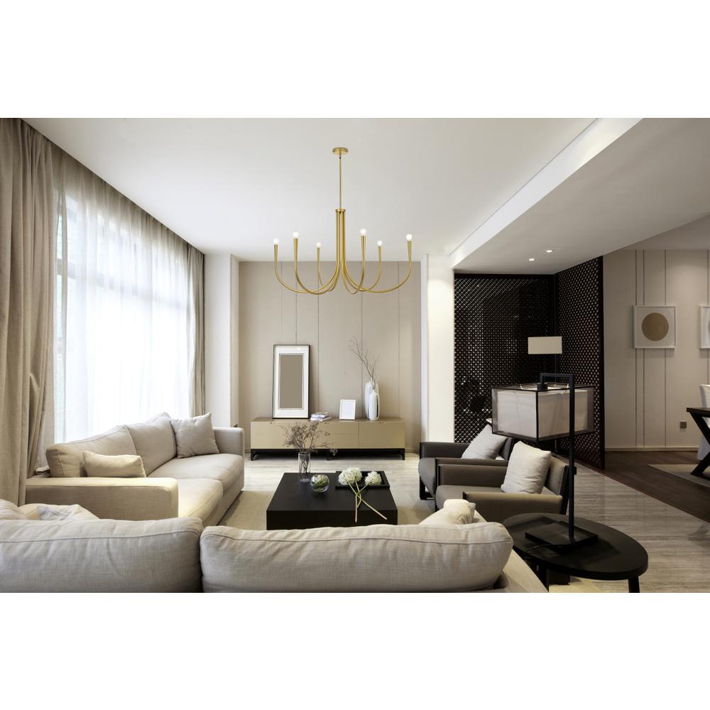 Layne 42 inch chandelier in Brass. Picture 7
