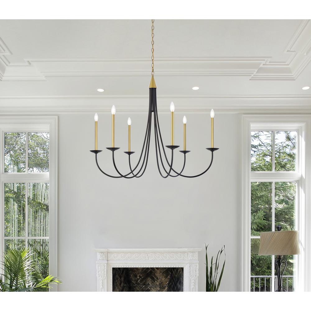 Cohen 42 inch pendant in black and brass. Picture 7