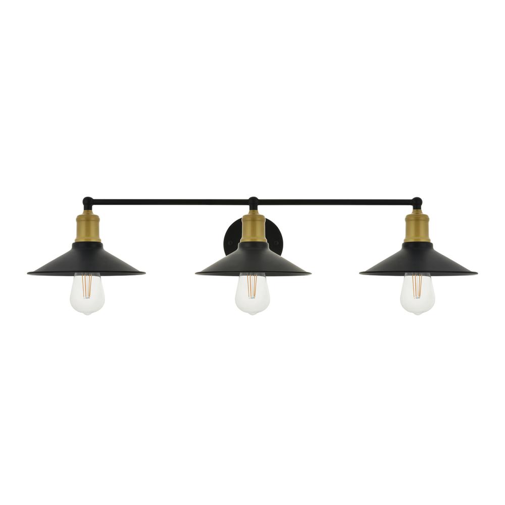 Etude 3 light brass and black Wall Sconce. Picture 2