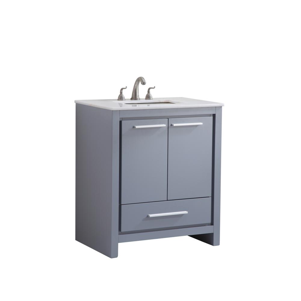 30 In. Single Bathroom Vanity Set In Grey. Picture 13