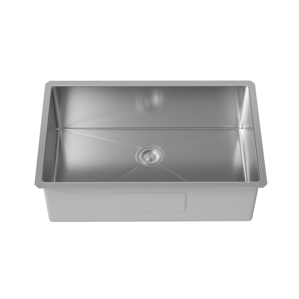 Stainless Steel undermount kitchen sink L32''xW19'' x H10". Picture 1