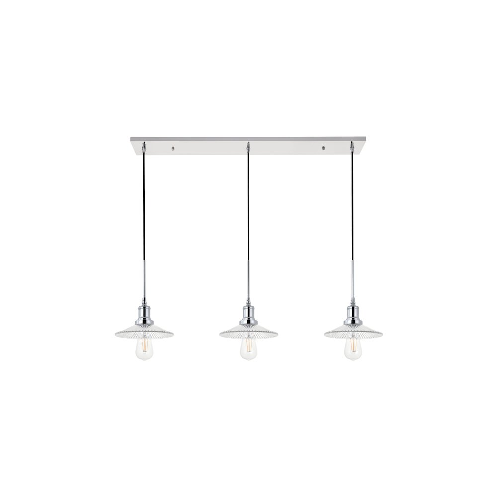 Waltz 3 Light Chrome Pendant. Picture 3