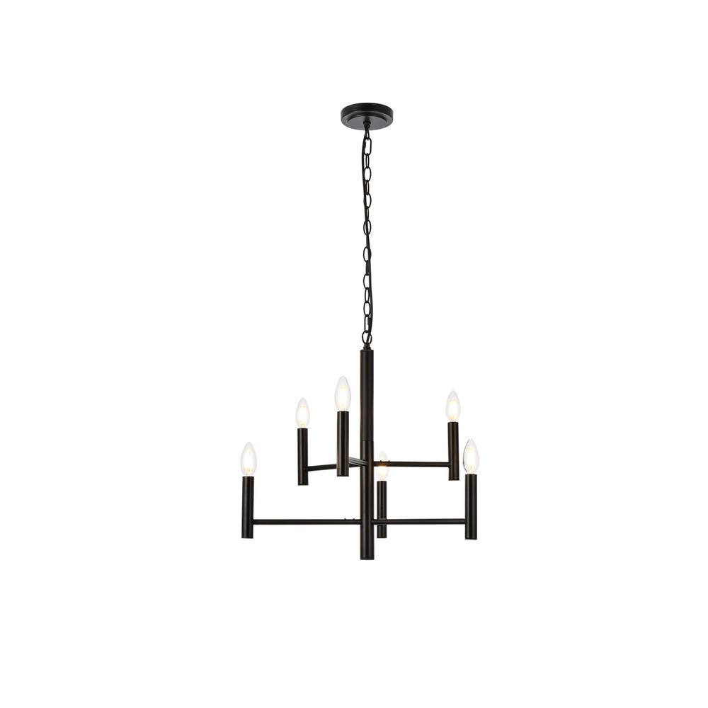 Carmella 6 lights pendant in black. Picture 1